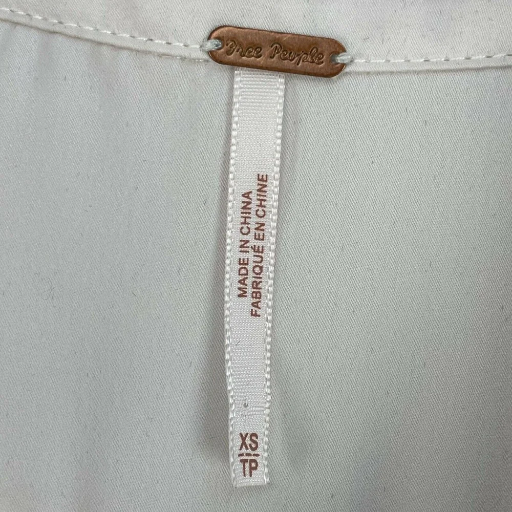 Free People Sheer Ivory Button-Up Blouse